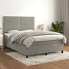 Image de vidaXL Sommier à lattes de lit et matelas Gris clair 140x200cm Velours