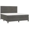 Image de vidaXL Sommier à lattes de lit et matelas Gris foncé 160x200cm Velours