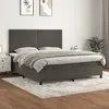 Image de vidaXL Sommier à lattes de lit et matelas Gris foncé 160x200cm Velours