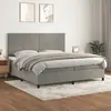 Image de vidaXL Sommier à lattes de lit et matelas Gris clair 200x200cm Velours