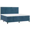 Image de vidaXL Sommier à lattes de lit et matelas Bleu foncé 200x200cm Velours