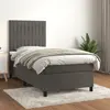 Image de vidaXL Sommier à lattes de lit et matelas Gris foncé 90x190 cm Velours