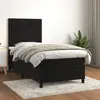 Image de vidaXL Sommier à lattes de lit avec matelas Noir 90x200 cm Velours