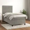 Image de vidaXL Sommier à lattes de lit et matelas Gris clair 100x200cm Velours