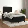 Image de vidaXL Sommier à lattes de lit avec matelas Noir 120x200 cm Velours