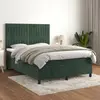 Image de vidaXL Sommier à lattes de lit et matelas Vert foncé 140x200cm Velours