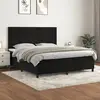 Image de vidaXL Sommier à lattes de lit et matelas Noir 160x200 cm Velours