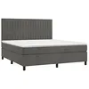 Image de vidaXL Sommier à lattes de lit et matelas Gris foncé 180x200cm Velours