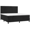 Image de vidaXL Sommier à lattes de lit avec matelas Noir 180x200 cm Velours