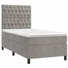Image de vidaXL Sommier à lattes de lit et matelas Gris clair 90x190 cm Velours