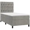 Image de vidaXL Sommier à lattes de lit et matelas Gris clair 90x200 cm Velours