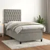 Image de vidaXL Sommier à lattes de lit et matelas Gris clair 100x200cm Velours