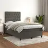 Image de vidaXL Sommier à lattes de lit et matelas Gris foncé 120x200cm Velours