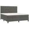 Image de vidaXL Sommier à lattes de lit et matelas Gris foncé 180x200cm Velours