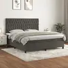 Image de vidaXL Sommier à lattes de lit et matelas Gris foncé 180x200cm Velours