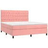 Image de vidaXL Sommier à lattes de lit avec matelas Rose 180x200 cm Velours