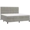 Image de vidaXL Sommier à Lattes de Lit avec Matelas, Lit Rembourré, Lit Double, Lit Adulte de Chambre à Coucher Intérieur, Moderne, Gris Clair 200x200cm Velours