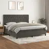 Image de vidaXL Sommier à lattes de lit et matelas Gris foncé 200x200cm Velours