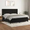 Image de vidaXL Sommier à lattes de lit et matelas Noir 200x200 cm Velours