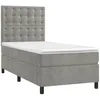 Image de vidaXL Sommier à lattes de lit et matelas Gris clair 90x200 cm Velours