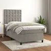 Image de vidaXL Sommier à lattes de lit et matelas Gris clair 90x200 cm Velours