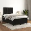 Image de vidaXL Sommier à lattes de lit avec matelas Noir 120x200 cm Velours