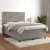 Image de vidaXL Sommier à lattes de lit et matelas Gris clair 140x190cm Velours