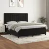 Image de vidaXL Sommier à lattes de lit et matelas Noir 160x200 cm Velours