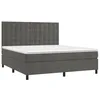 Image de vidaXL Sommier à lattes de lit et matelas Gris foncé 180x200cm Velours