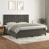 Image de vidaXL Sommier à lattes de lit et matelas Gris foncé 200x200cm Velours