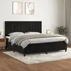 Image de vidaXL Sommier à lattes de lit et matelas Noir 200x200 cm Velours