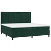 Image de vidaXL Sommier à lattes de lit et matelas Vert foncé 200x200cm Velours