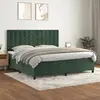 Image de vidaXL Sommier à lattes de lit et matelas Vert foncé 200x200cm Velours