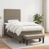 Image de vidaXL Sommier à lattes de lit avec matelas Taupe 90x190 cm Tissu