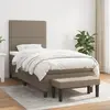Image de vidaXL Sommier à lattes de lit avec matelas Taupe 90x200 cm Tissu