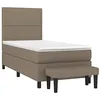 Image de vidaXL Sommier à lattes de lit avec matelas Taupe 100x200 cm Tissu