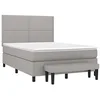 Image de vidaXL Sommier à lattes de lit avec matelas Gris clair 140x190cm Tissu