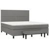 Image de vidaXL Sommier à lattes de lit avec matelas Gris foncé 180x200cm Tissu