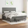 Image de vidaXL Sommier à lattes de lit avec matelas Gris foncé 180x200cm Tissu