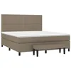 Image de vidaXL Sommier à lattes de lit avec matelas Taupe 180x200 cm Tissu