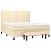 Image de vidaXL Sommier à lattes de lit avec matelas Crème 180x200 cm Tissu