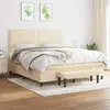 Image de vidaXL Sommier à lattes de lit avec matelas Crème 180x200 cm Tissu