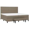 Image de vidaXL Sommier à lattes de lit avec matelas Taupe 200x200 cm Tissu