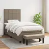 Image de vidaXL Sommier à lattes de lit avec matelas Taupe 90x190 cm Tissu