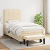 Image de vidaXL Sommier à lattes de lit avec matelas Crème 90x200 cm Tissu