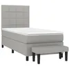 Image de vidaXL Sommier à lattes de lit avec matelas Gris clair 100x200cm Tissu