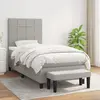 Image de vidaXL Sommier à lattes de lit avec matelas Gris clair 100x200cm Tissu