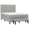 Image de vidaXL Sommier à lattes de lit avec matelas Gris clair 140x200cm Tissu