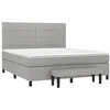 Image de vidaXL Sommier à lattes de lit avec matelas Gris clair 160x200cm Tissu