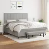 Image de vidaXL Sommier à lattes de lit avec matelas Gris clair 160x200cm Tissu
